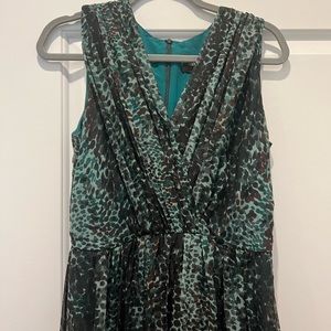 MaxMara Green and Black Patterned Dress